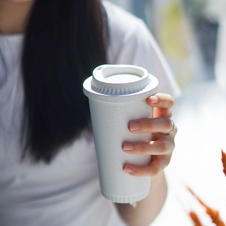 【HAT - TIP TRAVEL CUP】Eco - Friendly Coffee - grounds Travel cup with - 355ml / 12oz - HOHIILIFE