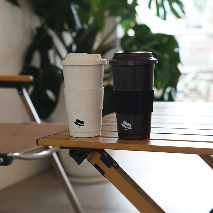 【HAT - TIP TRAVEL CUP】Eco - Friendly Coffee - grounds Travel cup with - 355ml / 12oz - HOHIILIFE